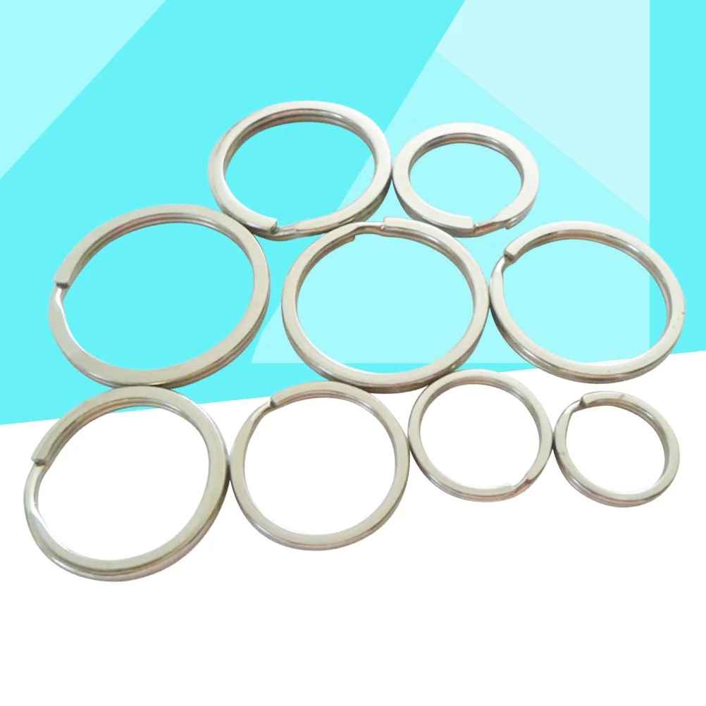 

30 Pcs Key Ring Stainless Steel Keychain Split Bulk Circular Small Silver Circle
