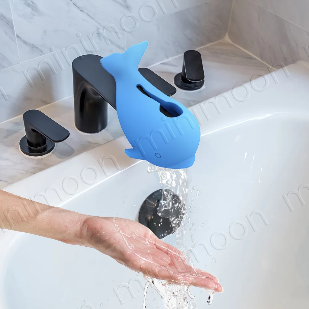 غطاء صنبور الحوت لسلامة حمام الطفل، حزام قابل للتعديل مع سيليكون ناعم خالٍ من مادة BPA مع ممتع وواقي