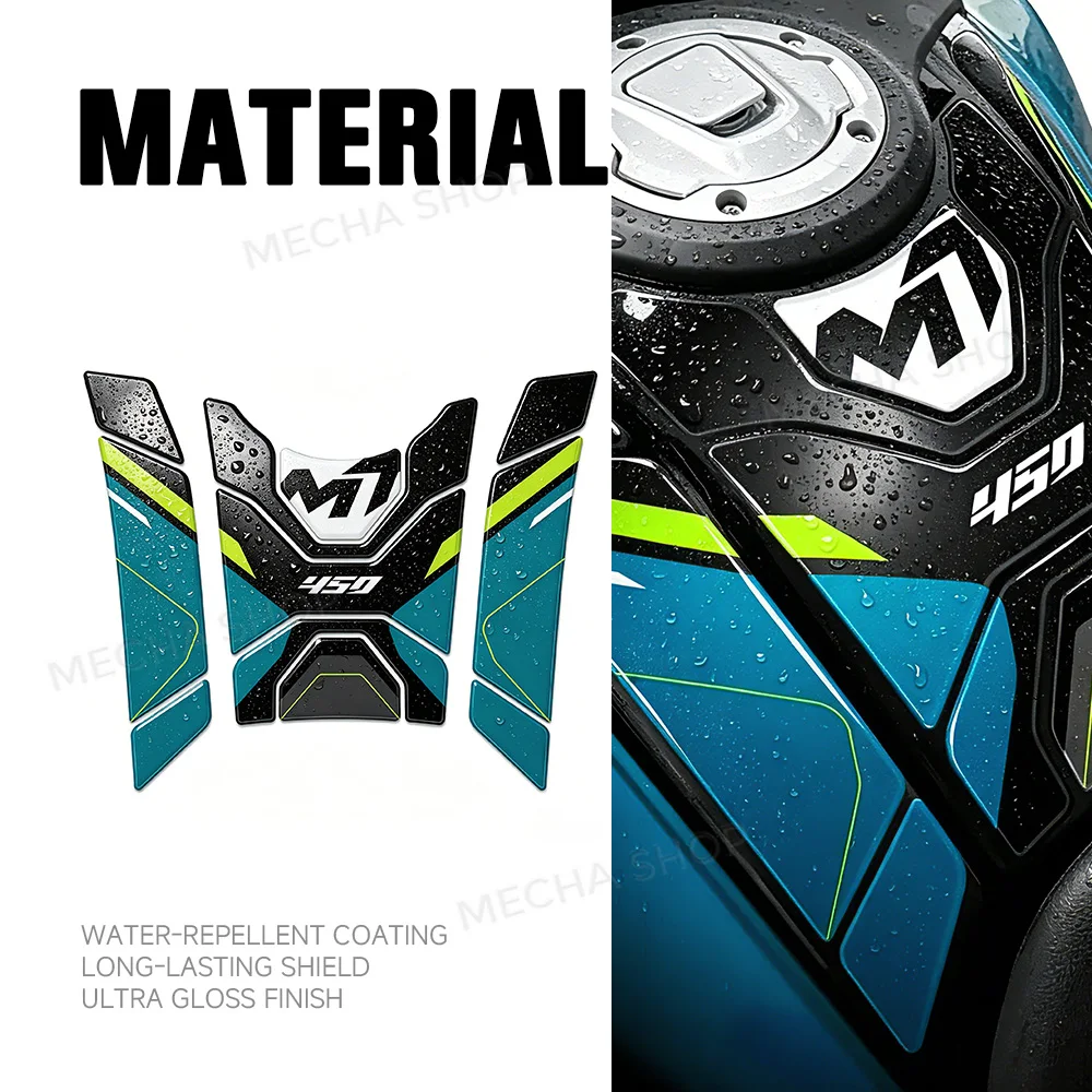 For CFMOTO 450MT 2026 450 MT Accessories 3D Resin Tank Pad Protection Stickers Kit Waterproof Decal Stickers Kit 5