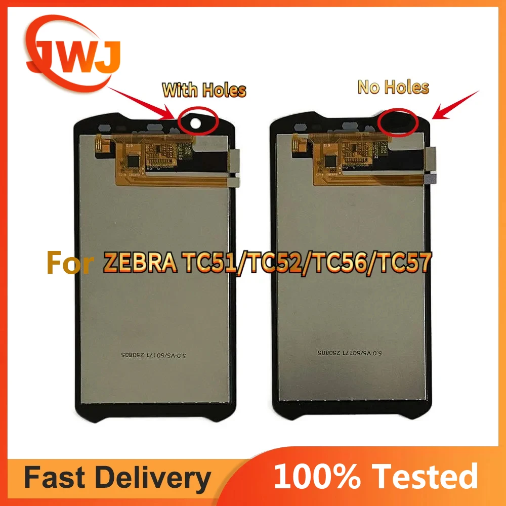 Original Display For ZEBRA  TC51 TC52 TC56 TC57 With Holes Display Touch Screen Digitizer Assembly Repair Parts
