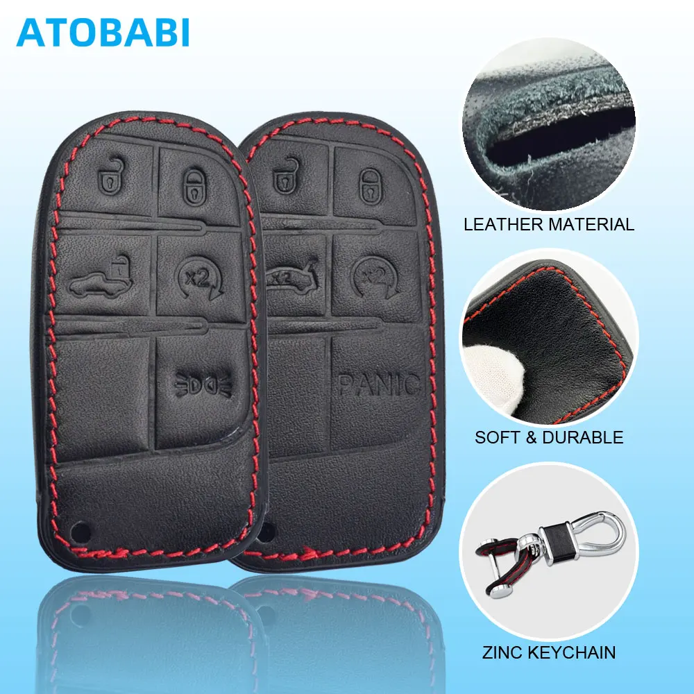 Capa protetora de couro para chave de carro, capa protetora de controle remoto, chaveiro para fiat toro freemont dodge charger challenger jeep grand cherokee