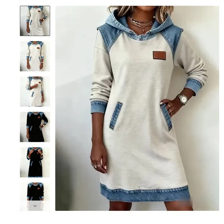 Womens Long Sleeve Button Down Sweater Dress Casual Patchwork Knit Dresses Spring Summer Tee Shirt Blouse Tops