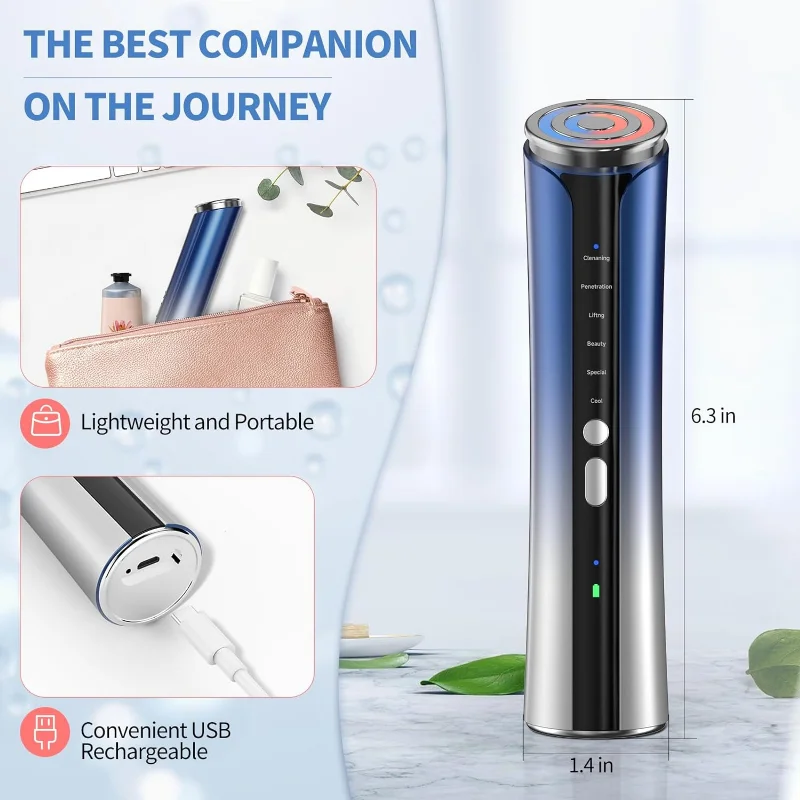 Hot 6 in 1 Radio Frequency Beauty Device Facial Lift Firming Fine Lines Anti-aging Freezing Age Skin Rejuvenation Care Device