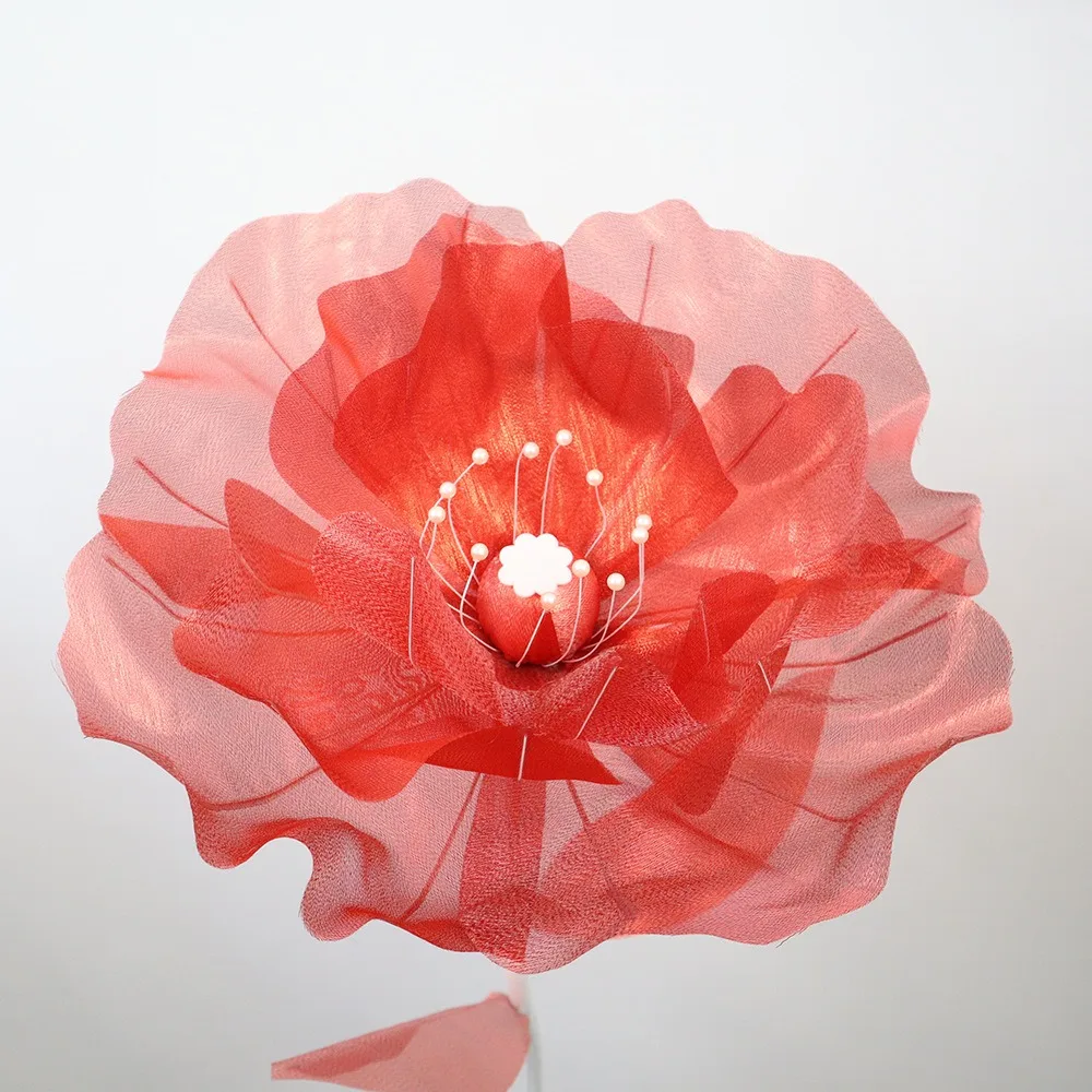 50cm Artificial Silk Screen Poppy Flower Bouquet Photographic Props Room Decoration Accessories Road Guidance Background Flower