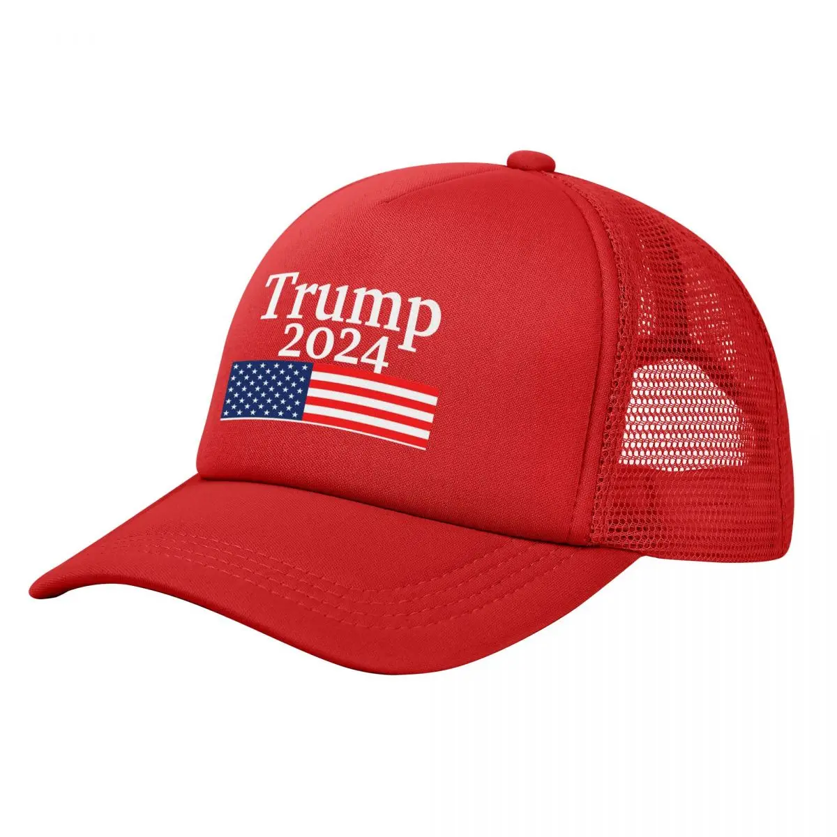 Donald Trump 2024 Campaign American Flag Trucker Hats Men Women Hip-Hop Dad Hat Sun Hat Adjustable Mesh Baseball Cap Summer