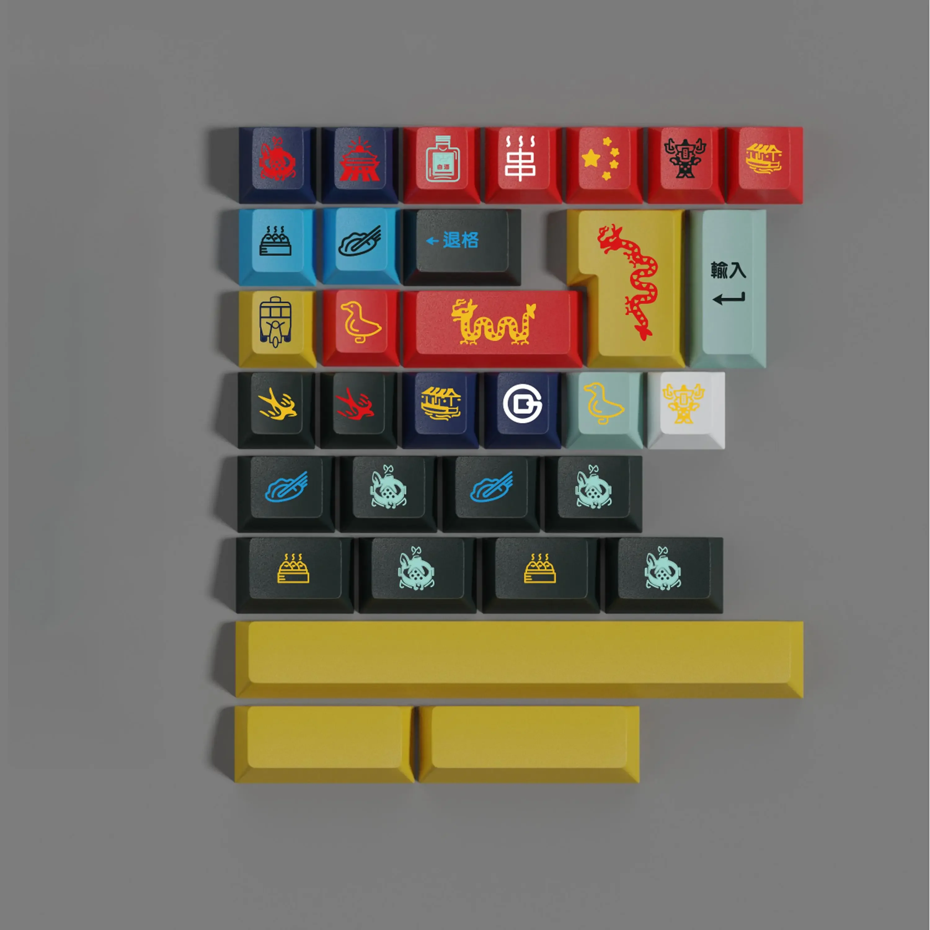 

GMK Houhai five-sided sublimation full set of keycaps with split spaces and 7U