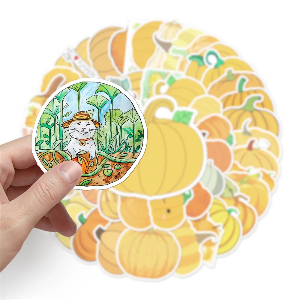 50PCS Cartoon Pumpkin Small Fresh Personality Creative Sticker Desk RefrigeratorComputer Phone Waterproof Sticker