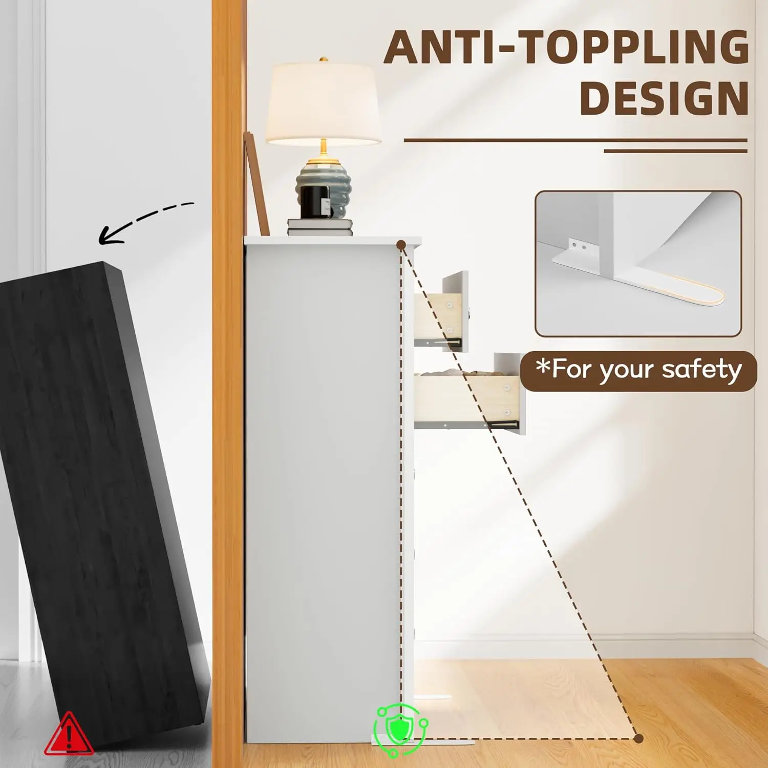 ตู้เสื้อผ้าทรงสูงสำหรับห้องนอน 5 ลิ้นชัก, ตู้ลิ้นชักทันสมัย, ตู้เสื้อผ้าไม้, ชั้นวางทีวีสำหรับห้องนั่งเล่น, ตู้เสื้อผ้า, ทางเดิน (สีขาว)