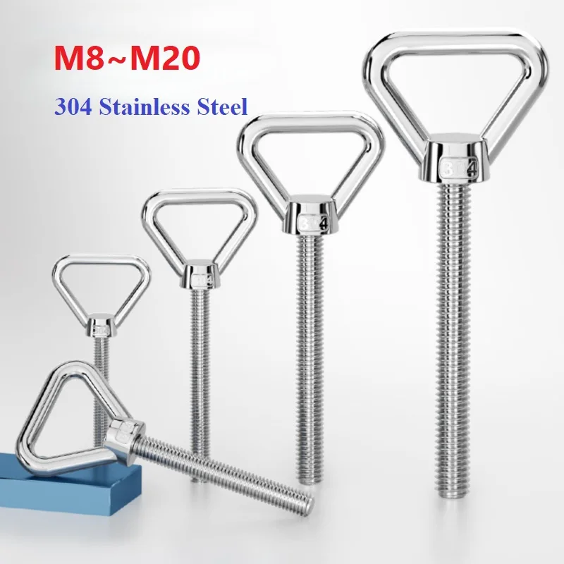 

304 Stainless Steel Triangular Lifting Ring Screw Welded Load-Bearing Bolt Fastener M8 M10 M12 M16 M20 For Heavy-Duty Hoisting