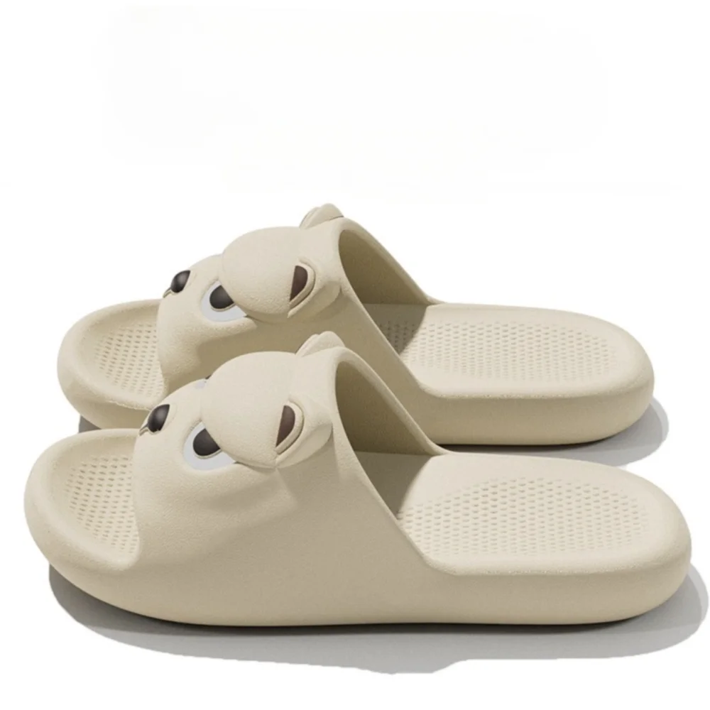 

1 Pair Cute Soft Angry Dog Slippers Soft Sole Anti-Slip Home Slippers Thick Bottom Platform Slides Indoor Outdoor Wear