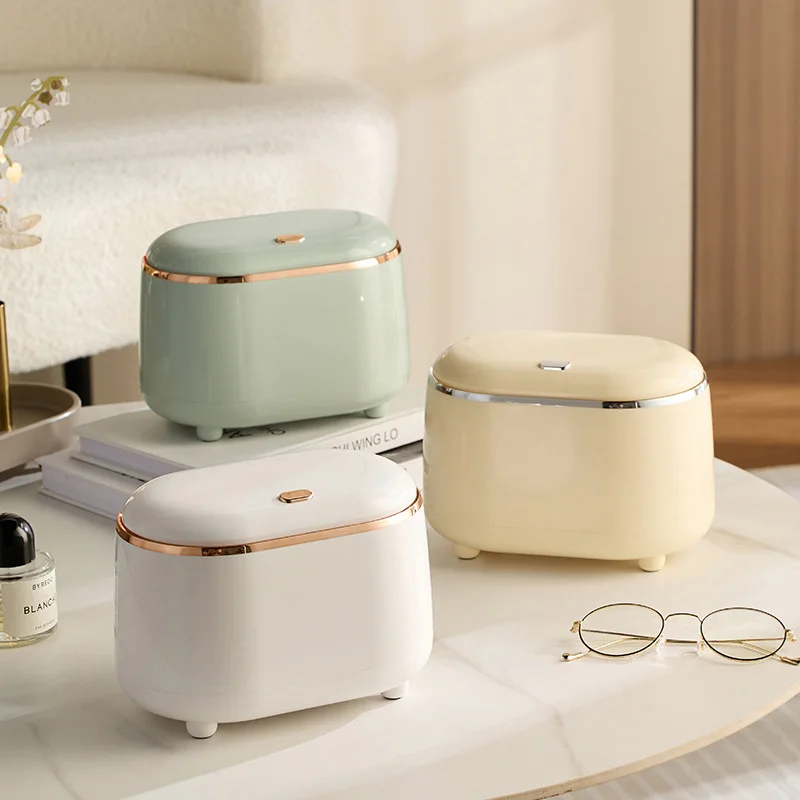 

Desktop Trash Can Cute Mini Desk Trash Can with Lid Office Countertop Waste Bin Garbage Bin Wastebasket Tiny Storage Box