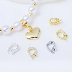 Hinged Pendant Bail Clasp Brass Gold Plated Pearl Enhancer Clip Snap Connector For Diy Bracelet Necklace Jewelry Making Supplies
