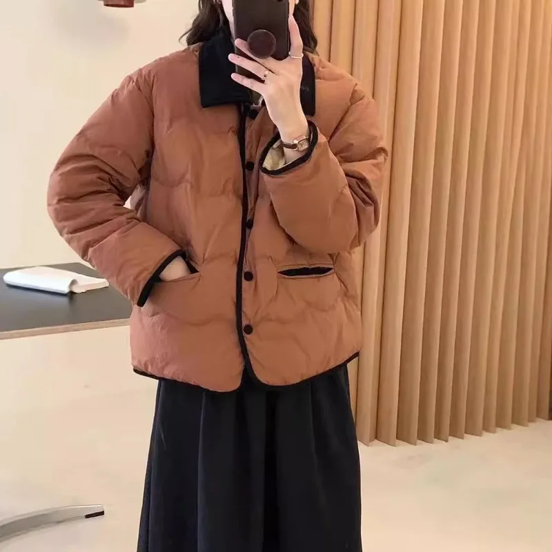 Women's Models Fall Winter Tops Jacket Down Jacket White Duck Down Short Models Standing Collar Personalized Leisure Fashion New