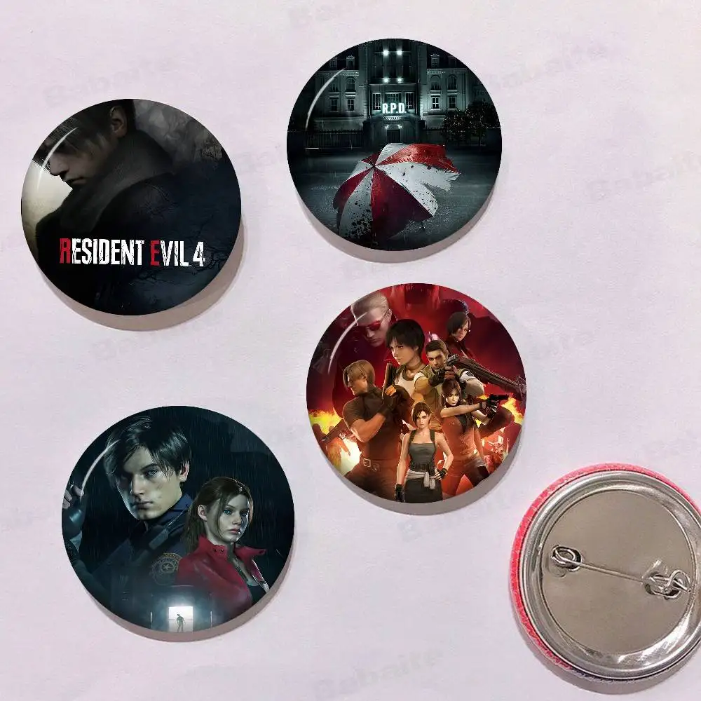 قماش اللوحة لعبة R-RESIDENT EVIL صور دبابيس الإبداعية شارة مستديرة الهدايا دبابيس 32/44/58 مللي متر