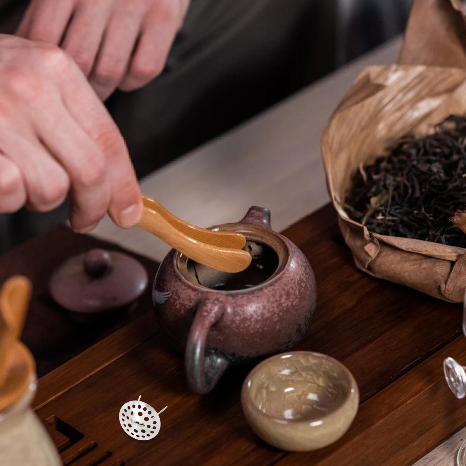 

2 Pcs Purple Clay Teapot Cute Shaped Mesh Strainer Loose Leaf Infuser Stainless Steel Spherical Filter Tea Drainer Kitchen Bar