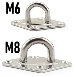 Wooeight M6 M8 Stainless Steel Stainless Steel Ceiling Wall Mount Hook Heavy Duty Anchor Eye Plate For Boat Yoga Swings Hammocks