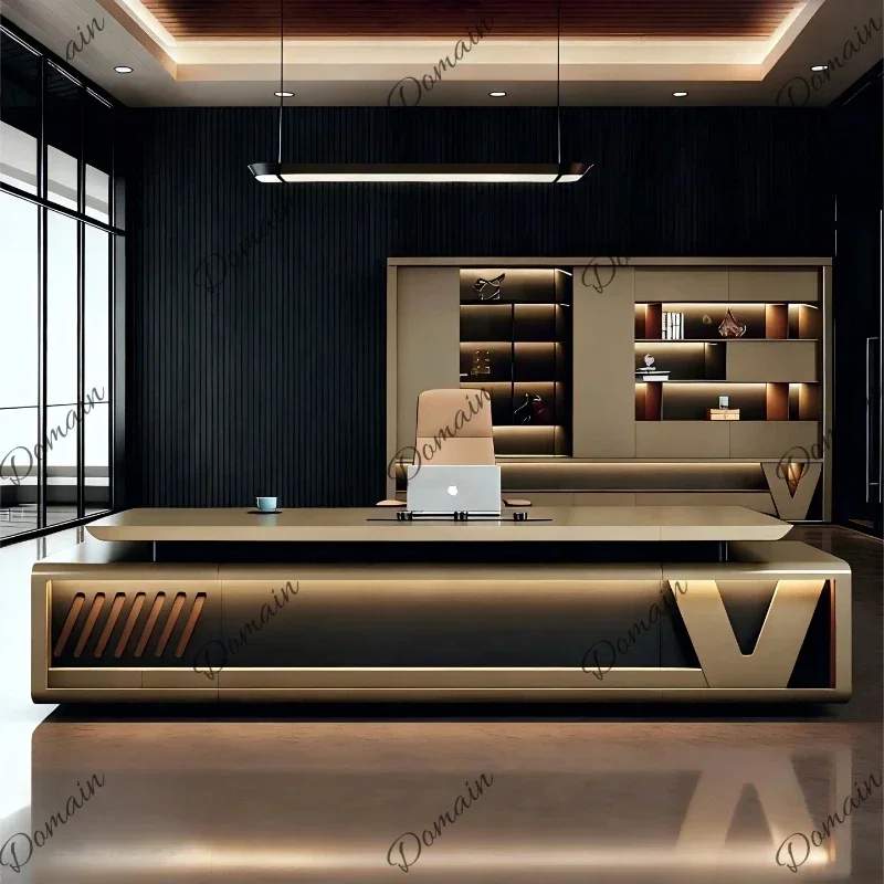 B46 XX Baked Paint Boss Desk Computer Desk High End Luxury Design Office Table Multi-functional Escritorios De Computadora Furni