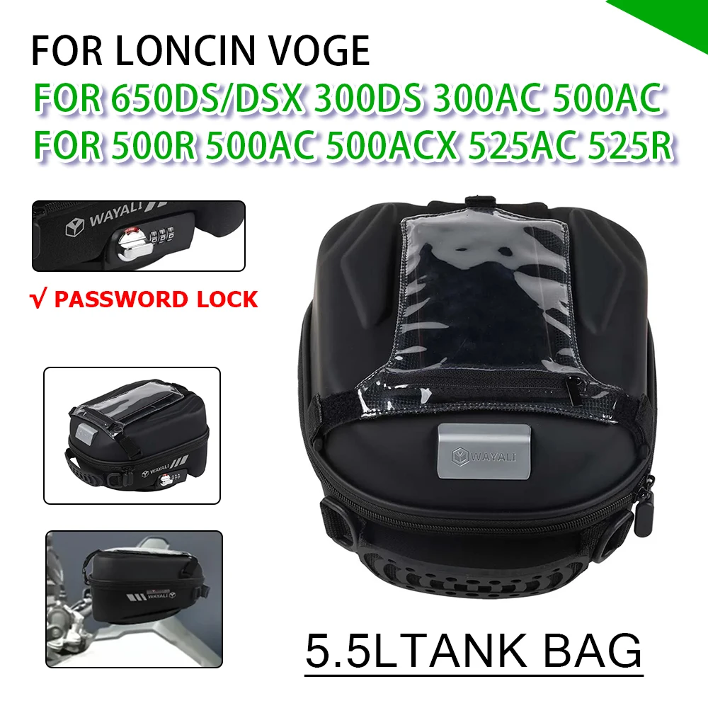 For Loncin VOGE 650DS 650DSX 525R 300 DS 650 DSX 350 AC 500 ACX 525 R Accessories Tank Bag Luggage Backpack Navigation Phone Bag