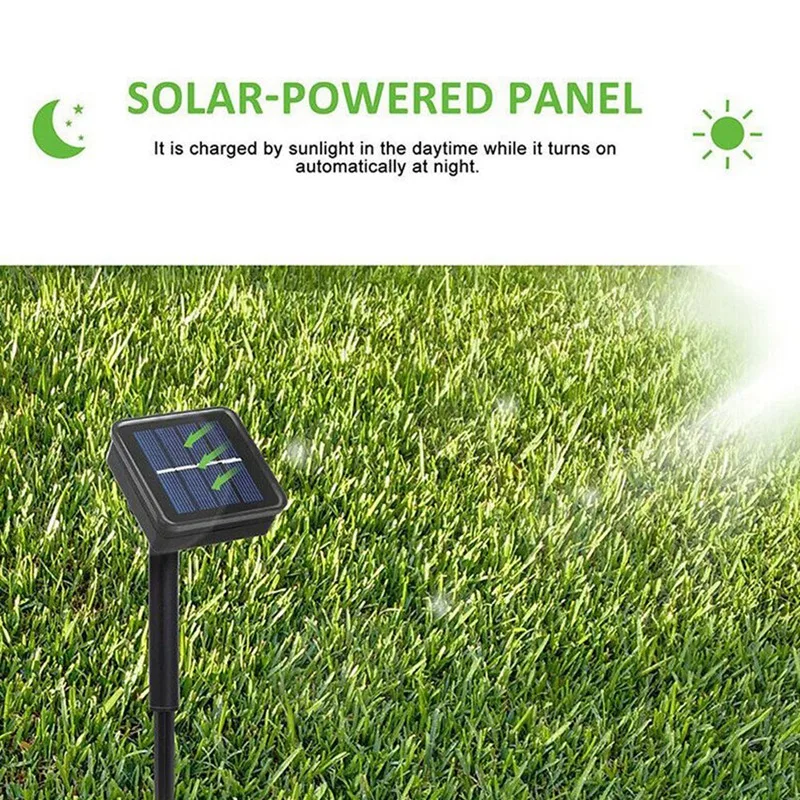 Светильники на солнечной энергии, светодиодные гирлянды на солнечной энергии, 100 для наружного рождественского освещения, декор для двора, уличного сада, 10 м, белый