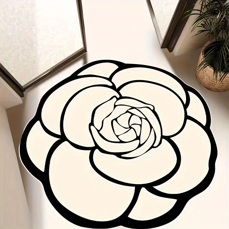 VIKAMA Minimalist Floral Art Rug Anti-Slip and Noise-Reducing Bedroom, Walk-in Wardrobe, Living Room Coffee Table Rug Home Decor
