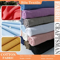 Linen Cotton Crepe Gauze Fabric,Lightweight Breathable Soft Cloth Skin-friendly Material for Dress Blouse Skirt DIY Sewing Craft