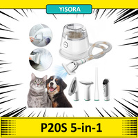 YISORA P20S 5-in-1 Dog Grooming Vacuum, Pet Hair Clipper, 1.2L Dust Box, Low Noise, Dog Cat Pet Hair Trimmer, 3 Cleaning Modes
