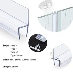 2M H/F/U type Shower Door Seal Bath Shower Strip Seal Or Screens Doors Glass Seals Gaps Home Improvement