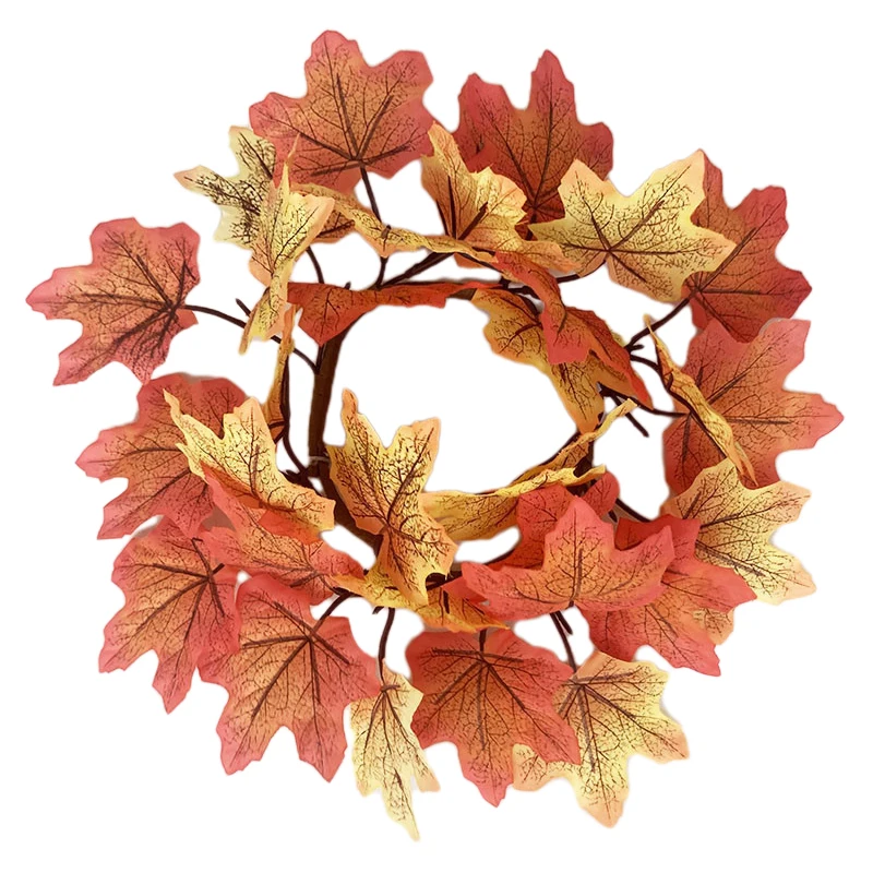 Fall Candle Rings Wreaths, Artificial Maple Leaf Candle Ring for Pillar Candle Holder, Table Centerpieces