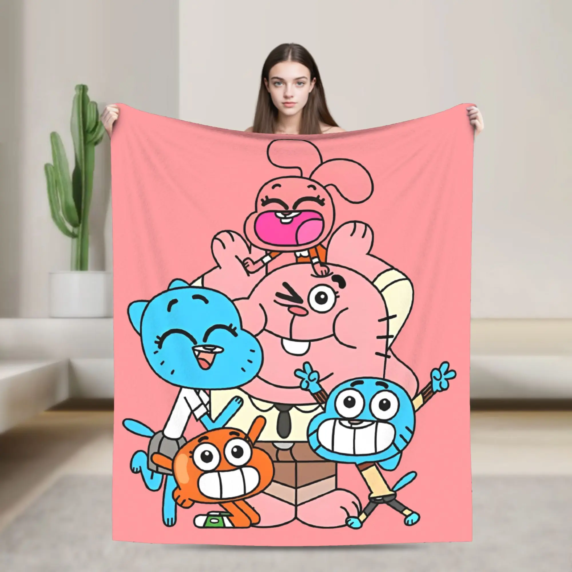 Gum Ball Video Game Plush Blanket  Funny Throw Blanket for Bed Sofa Couch 125*100cm Rug Piece