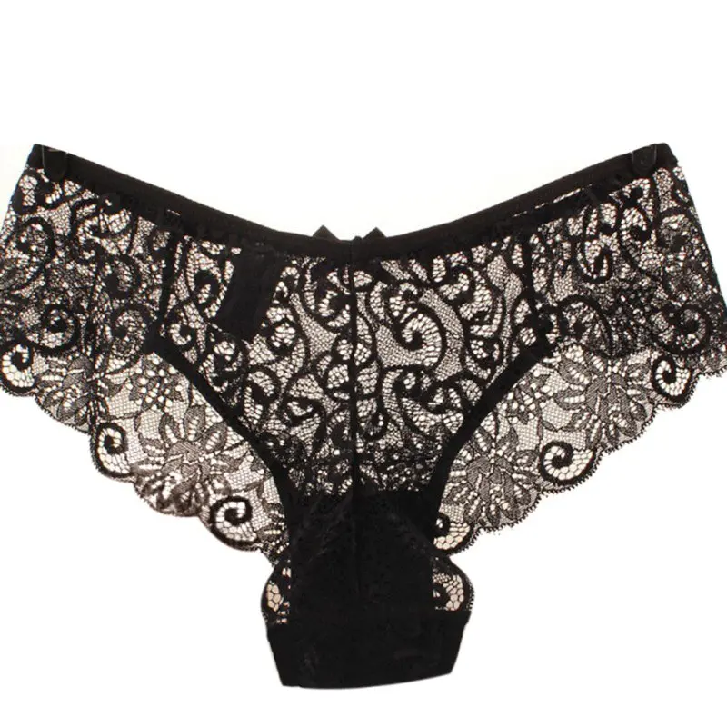 Women Sexy Lace Panties Seamless Cotton Breathable Briefs Girls Transparent Underpants Mid-waist Sexy Lingerie Underpants