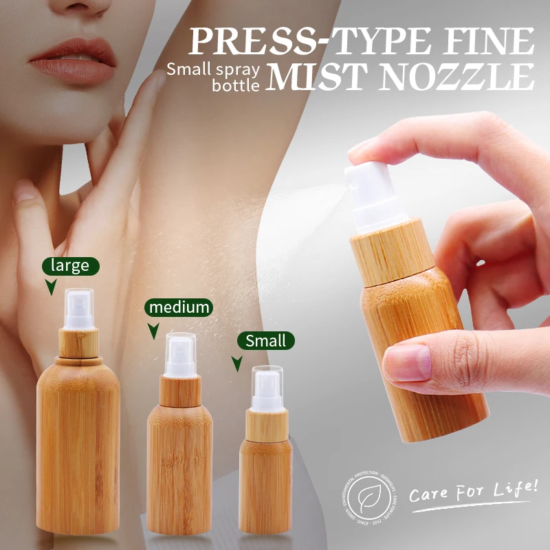 1pc10ml30ml100ml Bamboo Wood Bottle Perfume Spray Bottle Refillable Travel Empty Container Makeup Water Atomizer Bottle for Girl