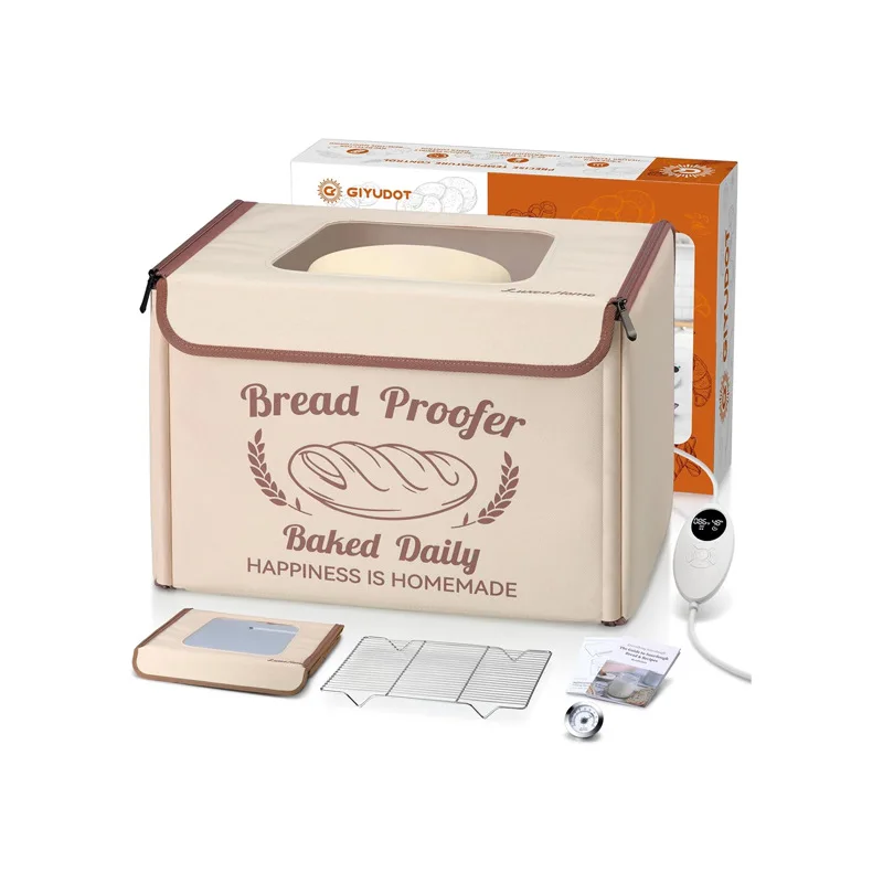 

Folding Bread Proofing Box with 50-113°F Temperature Control Timer for Dough Fermentation Pizza Yogurt