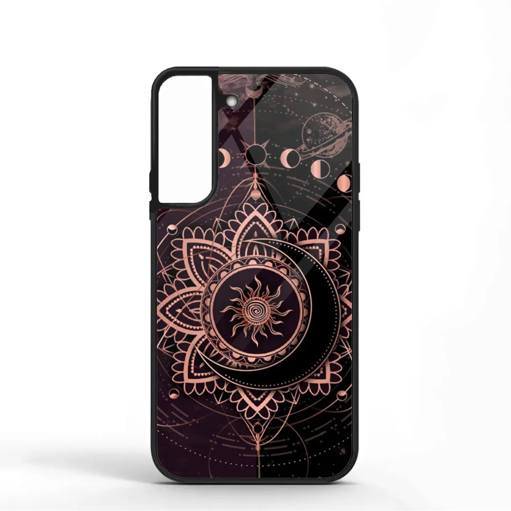 Totem Mandala Colorful Flower Phone Case For Samsung S10 S20 S21 S22 S24 S30 Plus ULTRA Mirror Acrylic Cover