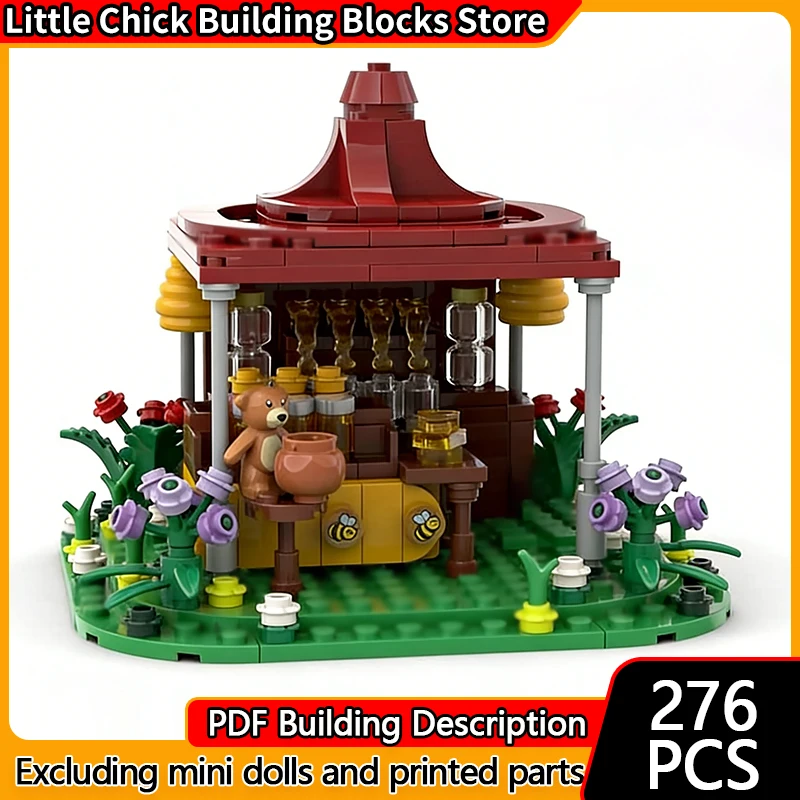 

Модель City Street View MOC, строительные кирпичи, маленький медовый киоск, модульная технология, детские праздничные подарки, сборные игрушки, костюм