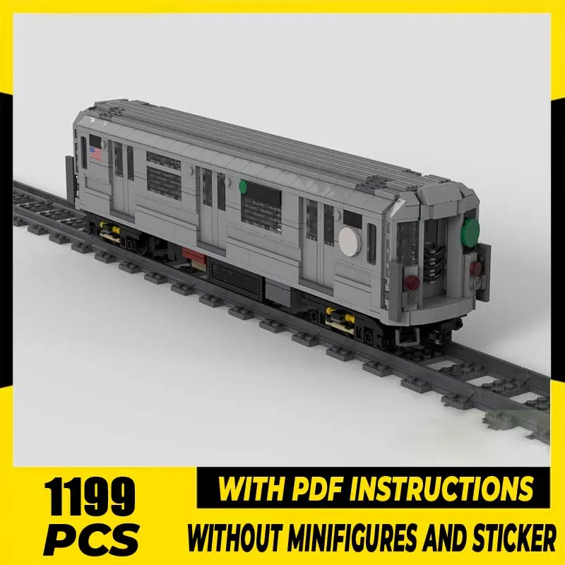 

Модель городского автомобиля Moc Building Blocks NYC Metro R62A Модель DIY Сборка Строительство Железнодорожный поезд Модель игрушки Подарки на день рождения