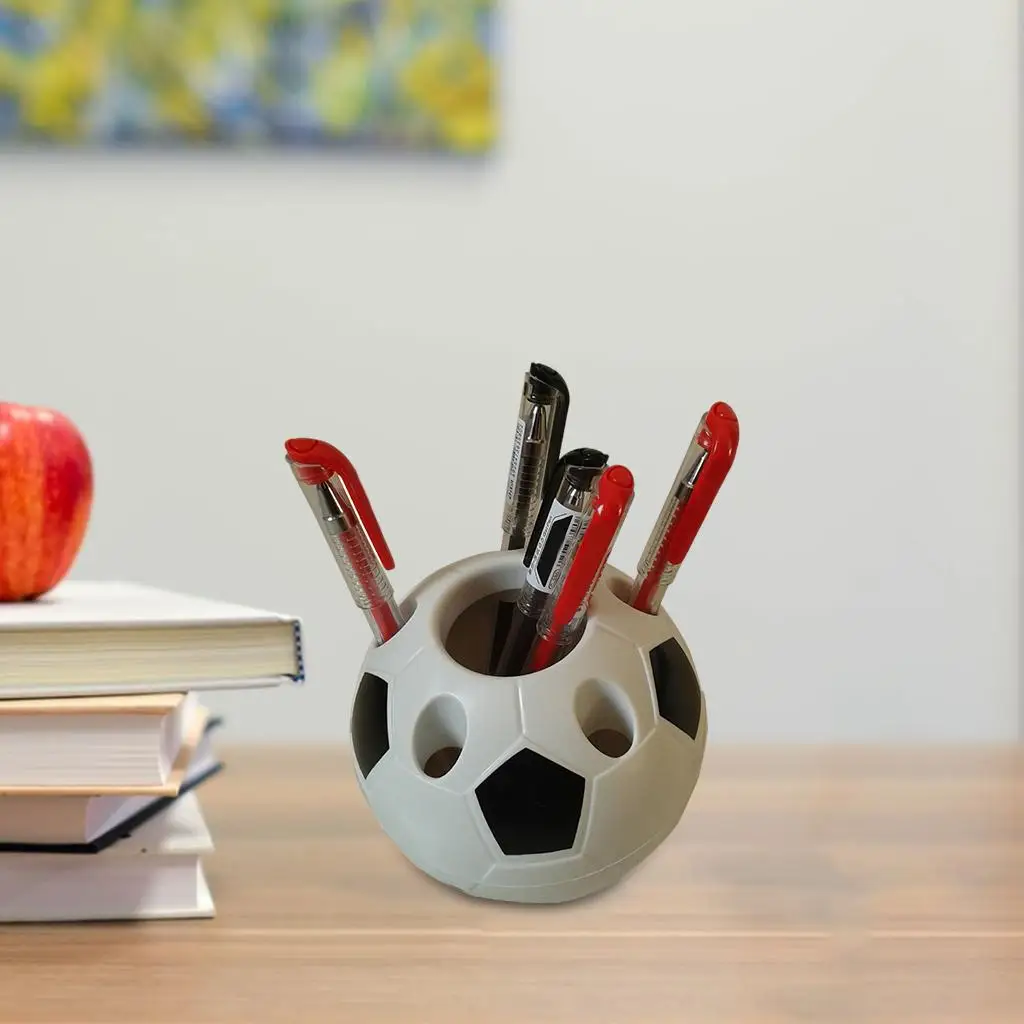 تخزين قلم رصاص على شكل كرة القدم ، حامل قلم ، منظم مكتب ، 2-4 عبوة