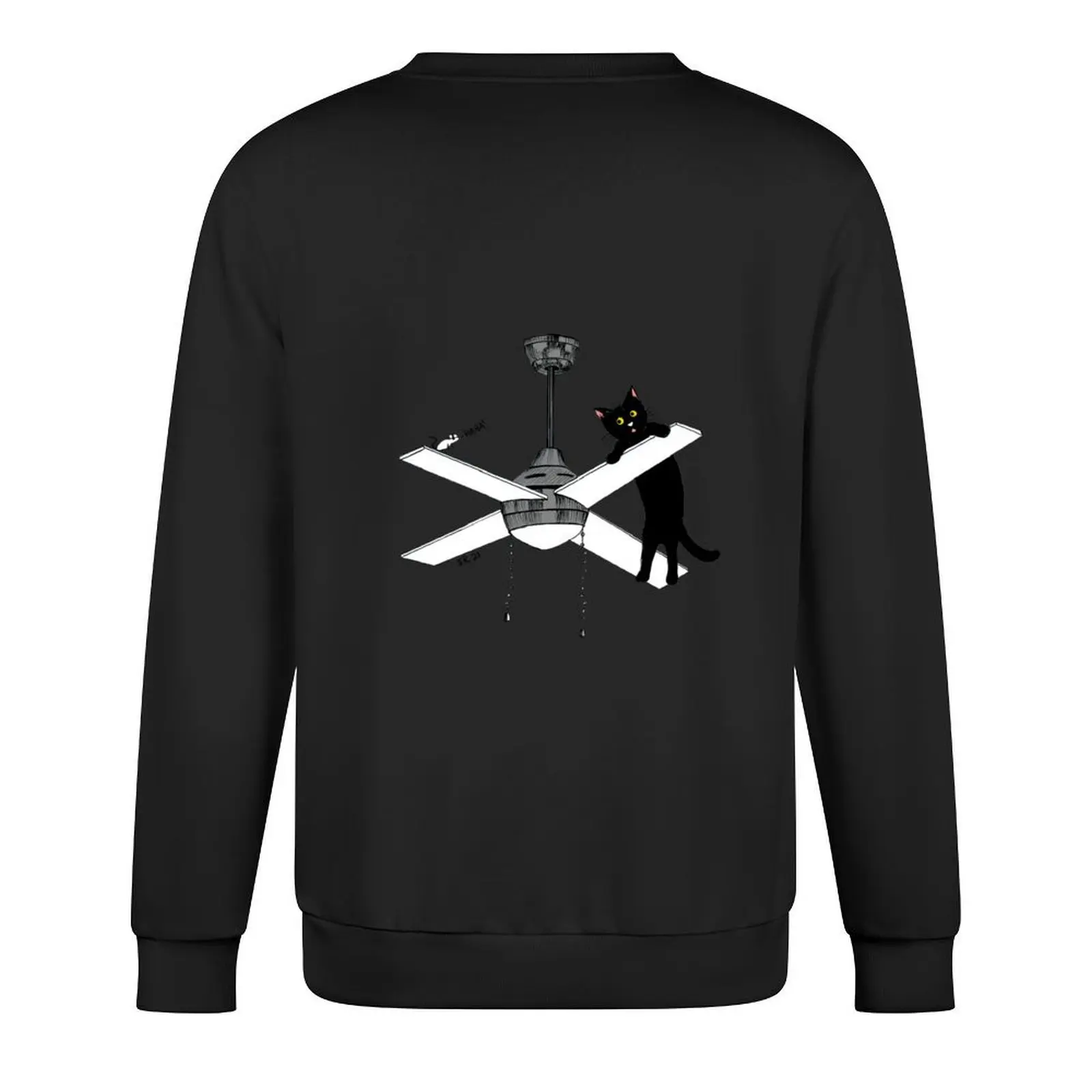 Cat vs Ceiling Fan Pullover fashion men men's coat anime clothes anime clothing sweatshirt men