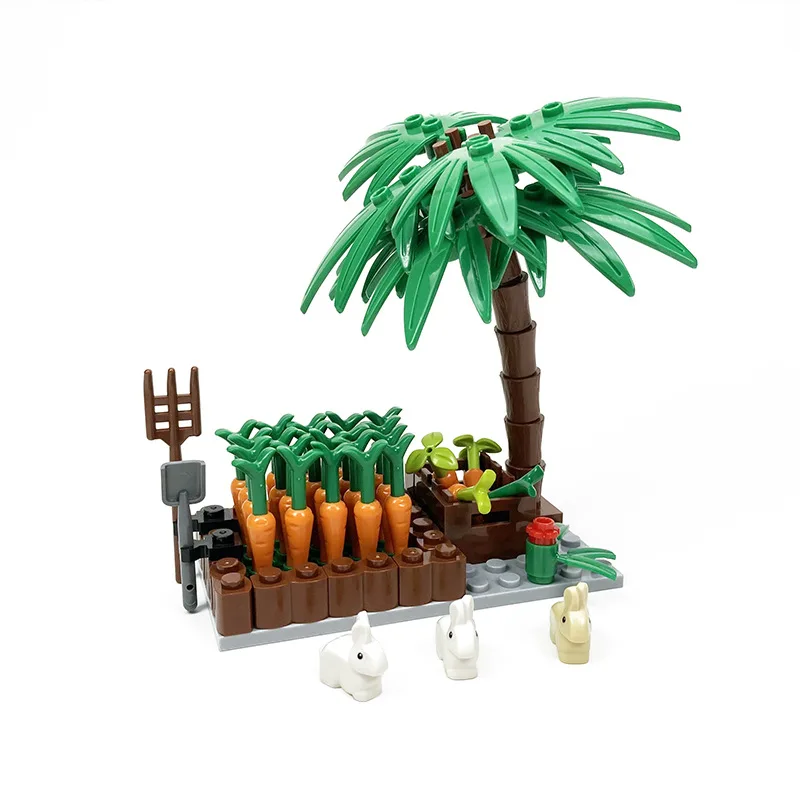 Bauernhof MOC Bausteine Tier Teile Weide Ziegel Kits Spielzeug Hühnerstall Schwein Haus Bullpen Vogelhaus Kompatibel mit LEGO – Detail 3