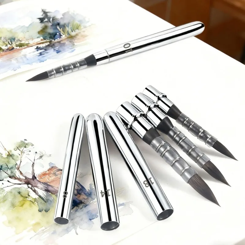 4Pcs Imitation Squirrel Hair Portable Travel Mop Pen Set DIY Student Sketch Brush Watercolor/acrylic Painting Creation Art Tool