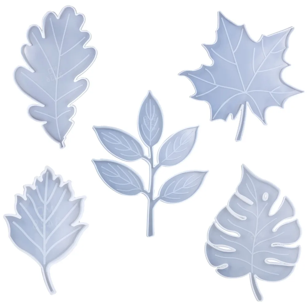 1Pcs Palm Trees Leaf Coasters Silicone Mold Maple Leaves Epoxy Resin Mould  For Hand Craft Ornamentation Home Table Decoration