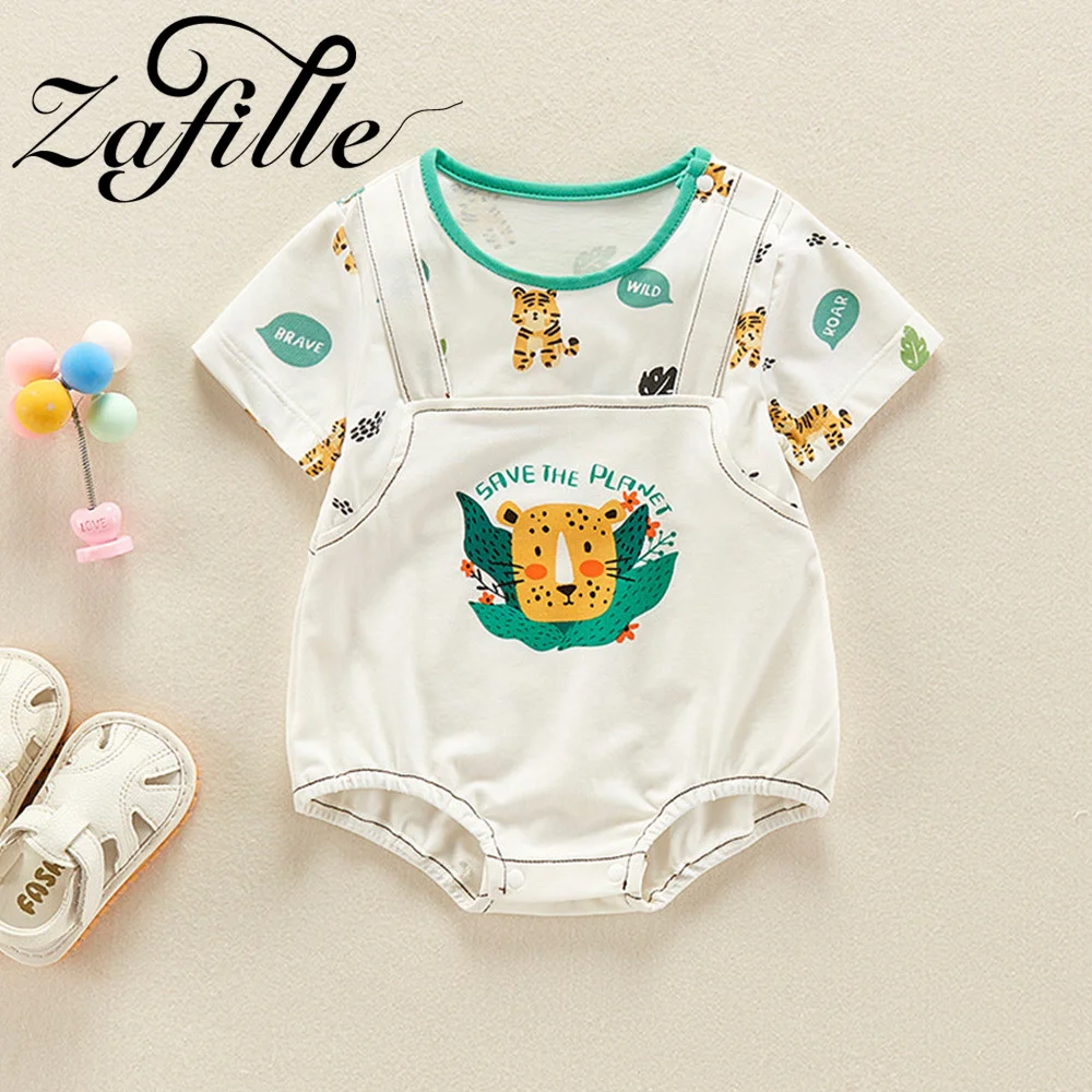 

ZAFILLE Little Tiger Bodysuit Newborn Boys Overalls For Kids Summer Toddler Girls Romper Cute Cartoon Baby Sleepwear Girls Suits