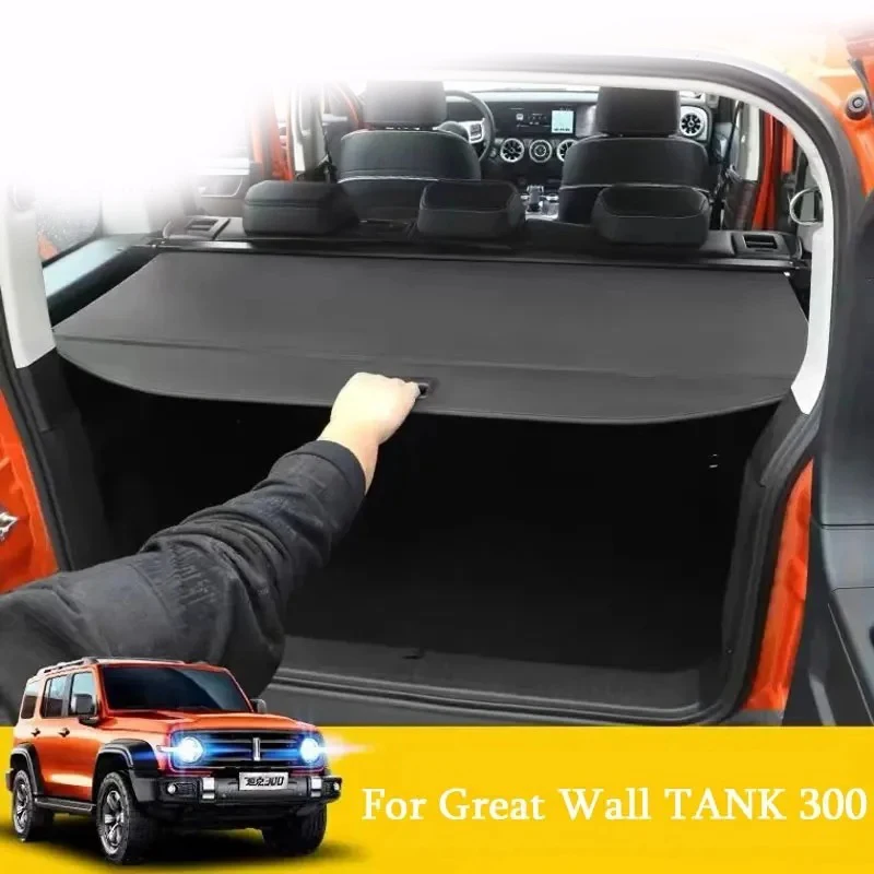 

For Great Wall TANK 300 2021-2025 Car Rear Trunk Curtain Cover Rear Rack Partition Shelter Canvas Storage Decoration Accessories