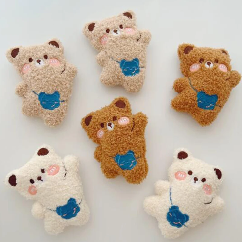 

5Pcs/lot 10*8cm Cartoon Plush Bear Patches DIY Cotton-filled Plush Accessories Handmade Headwear Clothing Plush Material