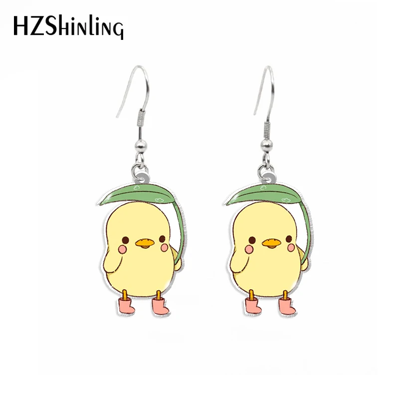 2021 New Yellow Duck Dangle Earring Cute Animal Acrylic Hook Earring Epoxy Jewelry Earrings Gifts Friends