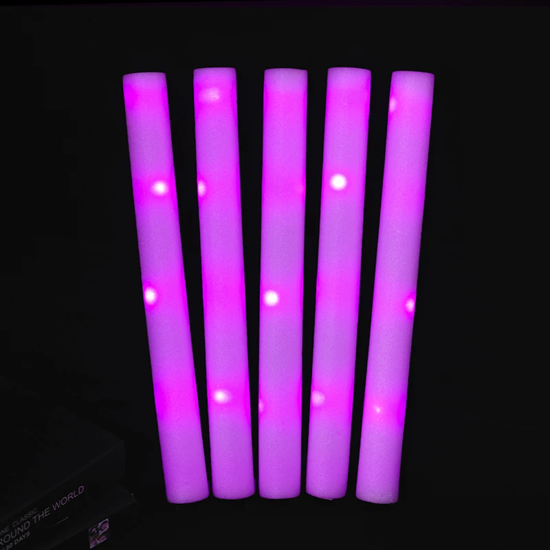 15/30 قطعة RGB LED لوازم الحفلات توهج السائبة الملونة LED توهج العصي رغوة عصا يهتف أنبوب ضوء داكن عيد ميلاد الزفاف