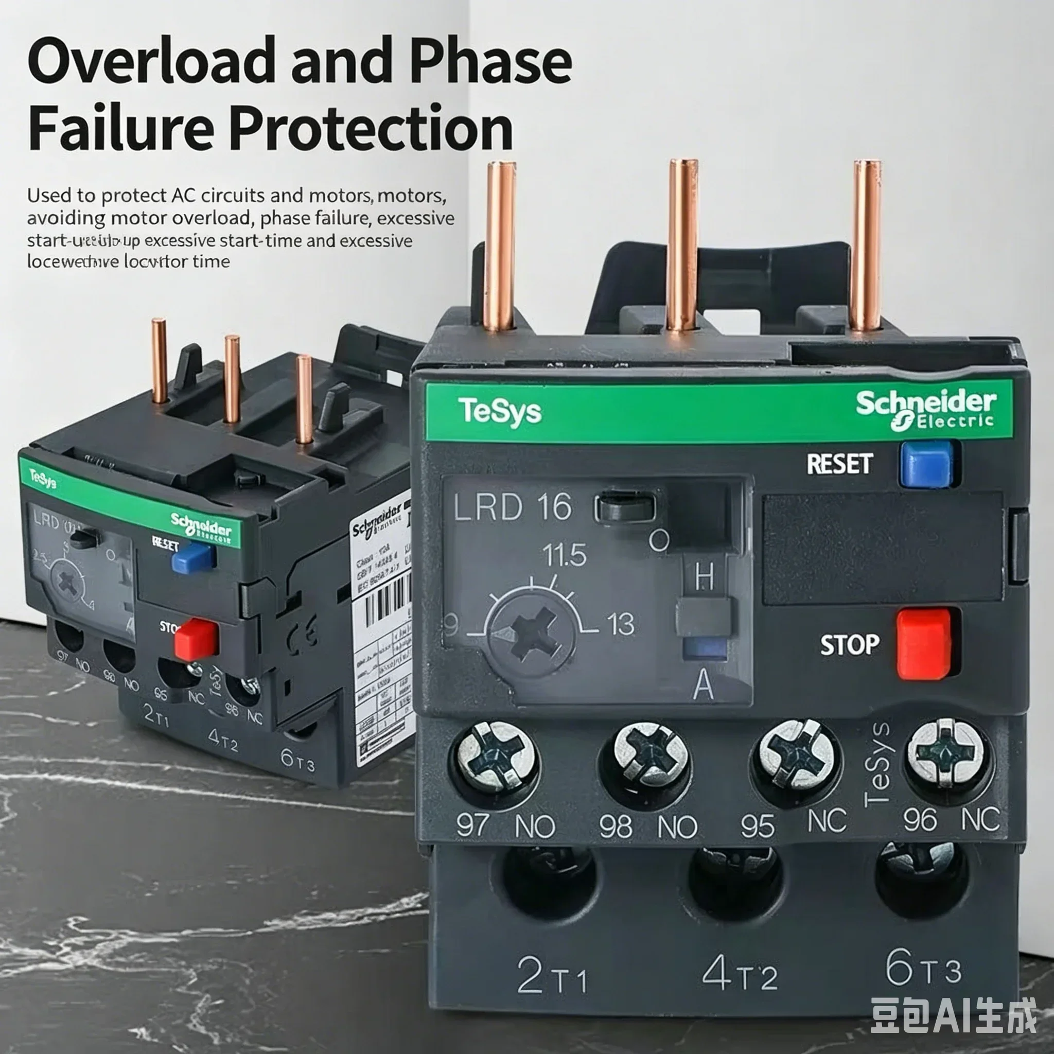 Schneider LC1D LRD Series Thermal Relay Overload Protection Three-Phase Thermal Protection for Electrical Equipment