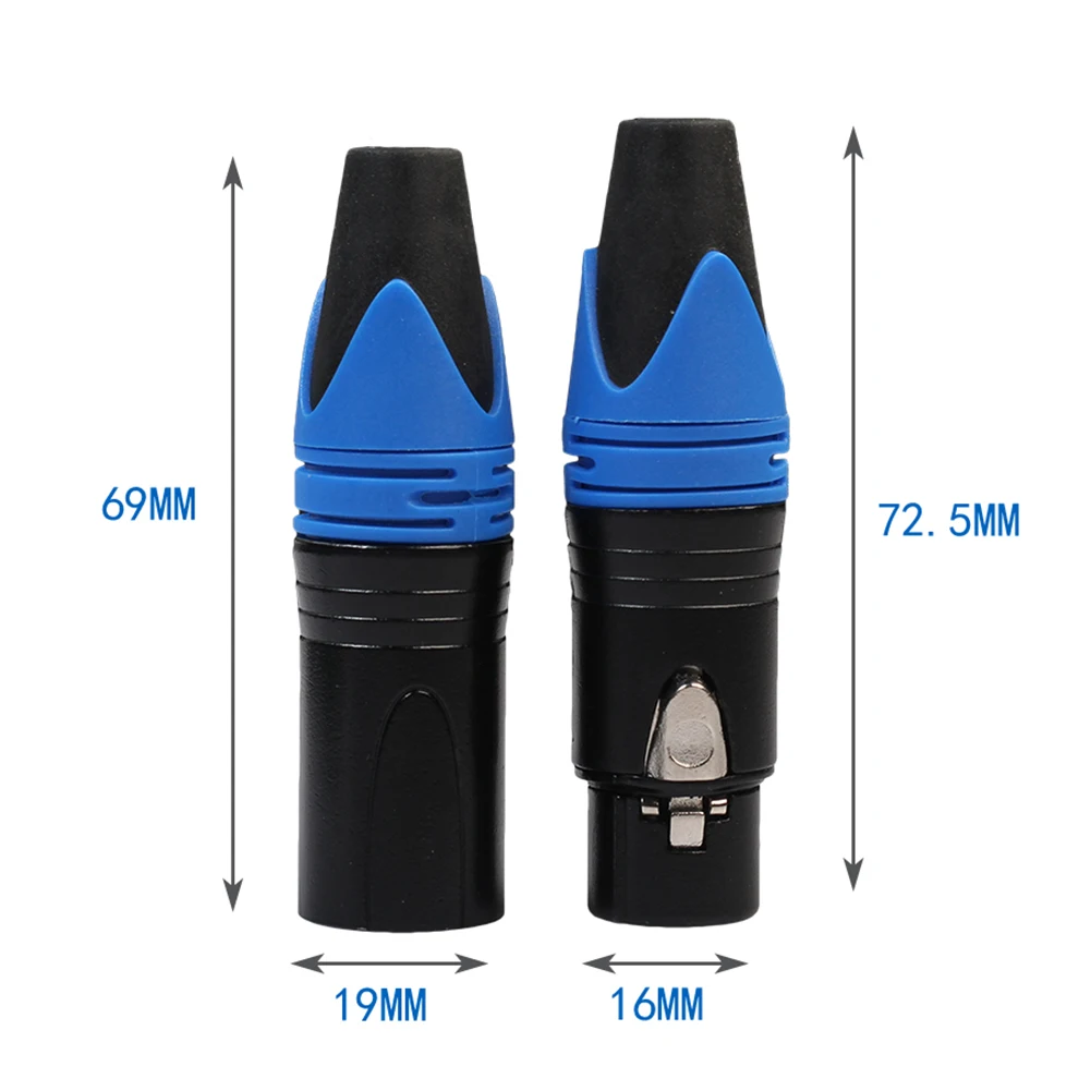 XLR 어댑터 수 플러그 암 용접 마이크 오디오 케이블 커넥터, 3 핀, 2 개