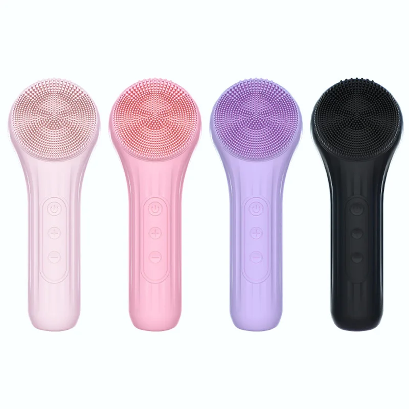 Escova elétrica vibratória para lavagem de rosto, limpador esfoliante de silicone, escova de limpeza facial para mulheres e homens, limpeza profunda d