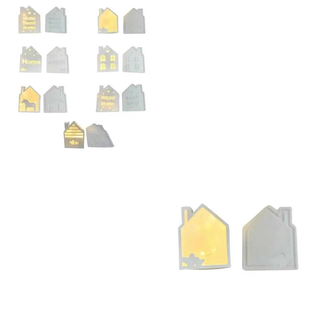 

Flexible Silicone Ornament Mold For Unique House Night Light Decoration Craft