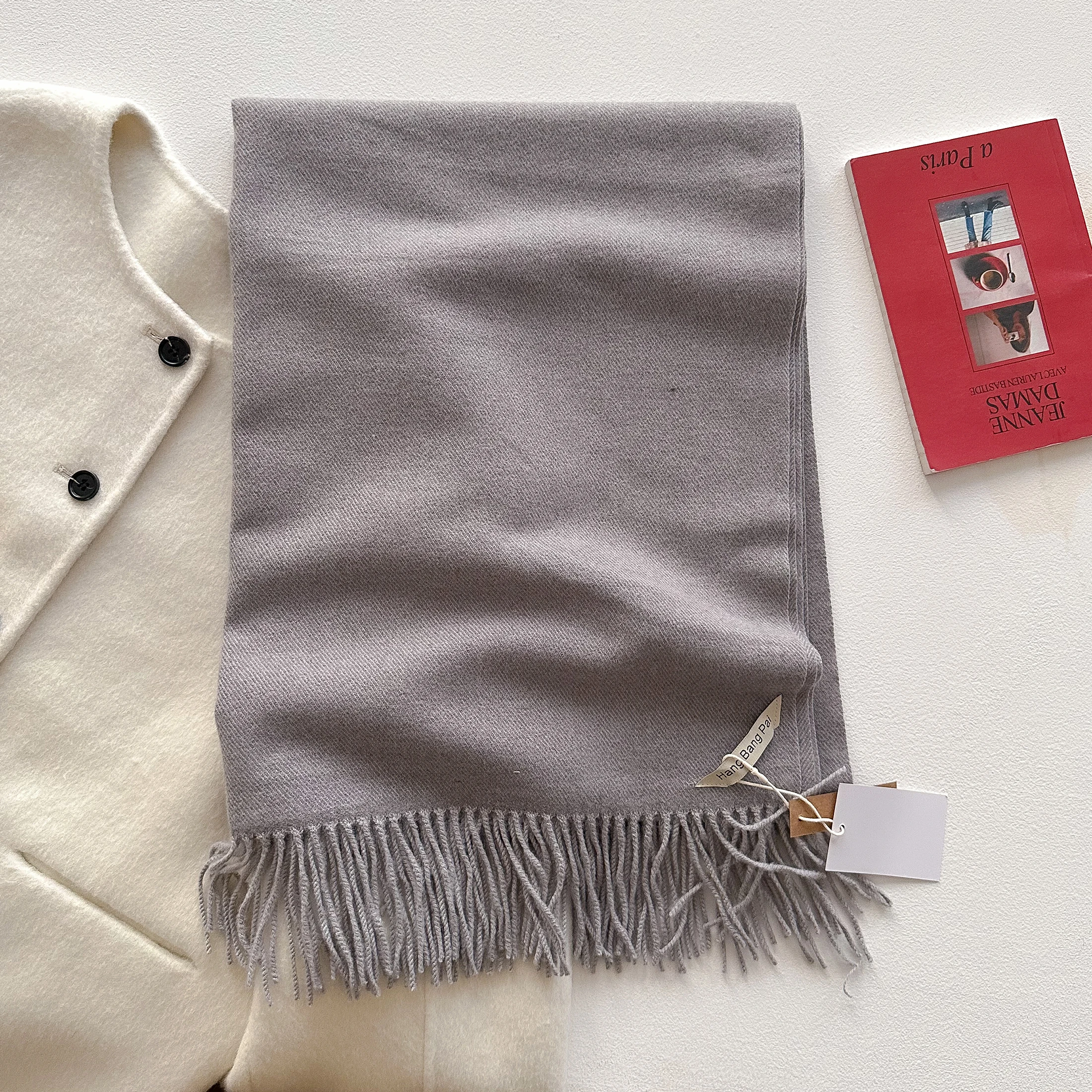 2023 neue Winter Wolle Schal Für Frauen Lange Warme Kaschmir Schals Hijab Solide Dame Schal Wrap Weibliche Pashmina Bandana Kopf schals – Detail 9